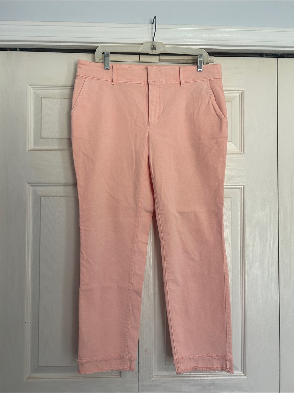 LOFT Peach Pink Cropped Stretch Jeans